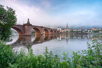 Old Bridge (Alte Brücke) in Heidelberg, Germany - obrazy, fototapety, plakaty