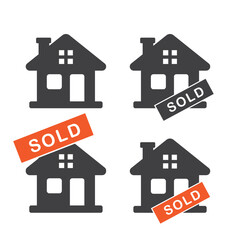 Set of property sold sales information update vector illustration isolated flat design.