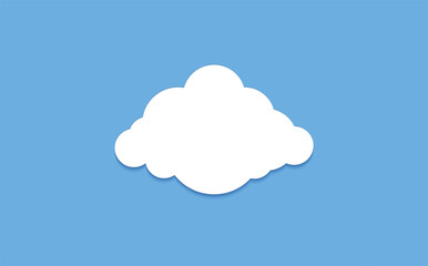 Cloud graphic shapes. Data design element. Vector cloudy bubble set isolated on blue background