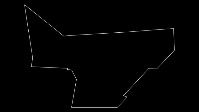 Sool region map of Somalia outline animation