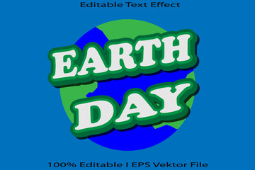 Naklejka premium Earth Day Editable Text Effect