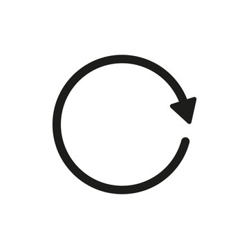 Circle arrow vector icon. Recycling icon. Circular vector arrow. Refresh and reload arrow icon. Arrow sign. Repeat cycle symbo