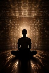 Person meditating in lotus position