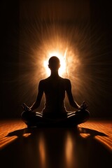 Person meditating in lotus position