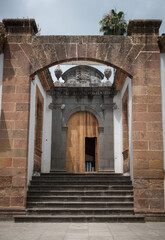 Fototapeta premium Detail of the facade of the house museum of the patrons of the virgin, teror, gran canaria, spain