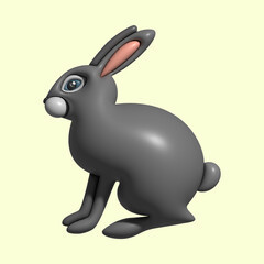 3D Cute Animal with Light Background