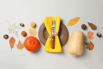 Fall season, autumn time, table setting for fall season