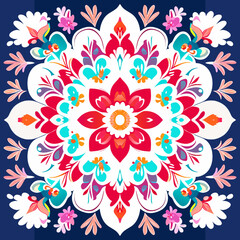 Fototapeta na wymiar Colorful floral pattern. Vector illustration for your design. Decorative ornament.