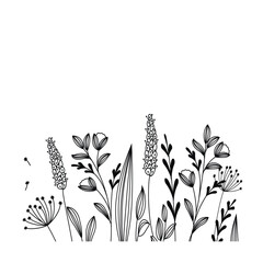 Set of branches and leaves collection. Floral vintage hand drawn set. Sketch line art illustration. Design greeting cards and invitations for wedding, birthday.