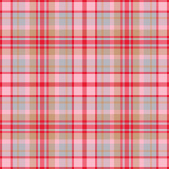 Plaid seamless pattern. Check fabric texture. Vector textile print.