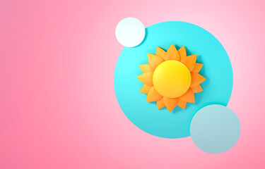 Isolated Sun Weather. 3D Illustration