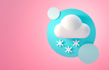 Isolated Snow Weather. 3D Illustration