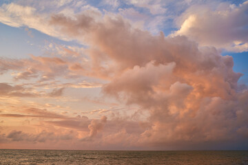 sky with clouds at sunset over the sea