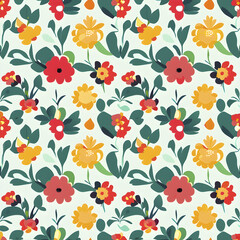 Colorful flower vector for background. Generative AI illustration.