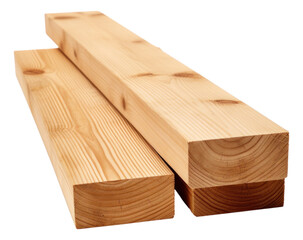 Stack of wood boards isolated.