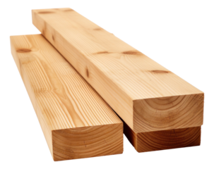 Stack of wood boards isolated.