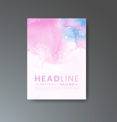 Cover template with watercolor background. Design for your cover, date, postcard, banner, logo.