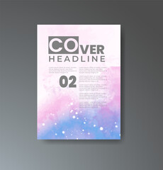 Cover template with watercolor background. Design for your cover, date, postcard, banner, logo.