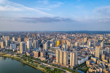 Fototapeta na wymiar Dense residential buildings in the city of Zhuzhou, China