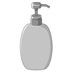 灰色の容器（シャンプーボトル）