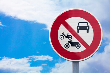 No entry sign for cars and motorcycles