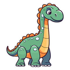 Mesozoic Marvel: Cute Diplodocus Dinosaur in Playful 2D Illustration