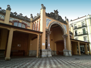 photograph of the old food market of the town of Laredo, Cantabria, Spain,