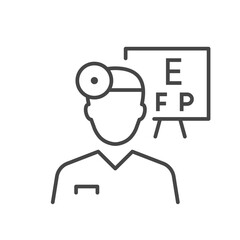Ophthalmologist icon. Vector illustration. Editable stroke.