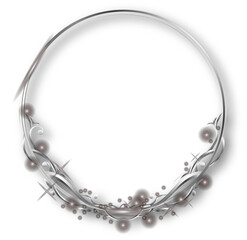 Photo or document Round circle Frame in silver design vector monogram abstract logo template