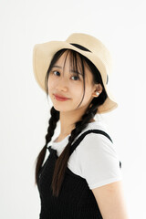 麦わら帽子の女性