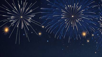 Fototapeta premium Fireworks background. Fireworks on night sky.