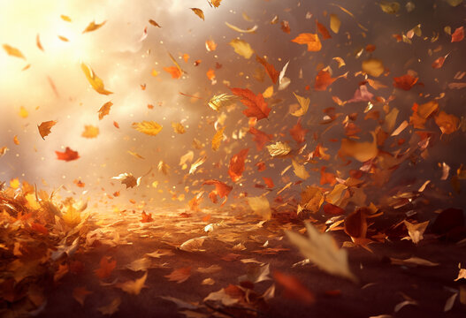 木の葉が舞う秋のイメージ