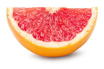 cut of grapefruit isolated on white background. clipping path