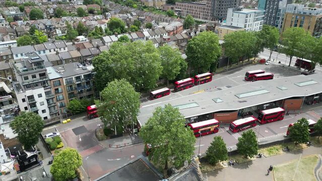 Walthamstow central bus terminal  East London drone,aerial