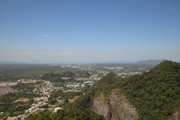 Fototapeta na wymiar view to an asian landscape from a mountain 