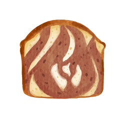 sliced loaf of bread bakery watercolor