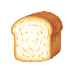 sliced loaf of bread bakery watercolor
