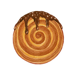 Bread bun bakery product watercolor