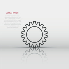 Gear vector icon in flat style. Cog wheel illustration on white isolated background. Gearwheel cogwheel business concept.