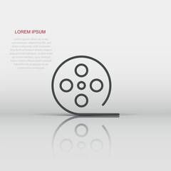 Film icon in flat style. Movie vector illustration on white isolated background. Video business concept.