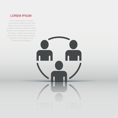 People communication icon in flat style. People vector illustration on white background. Partnership business concept.