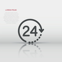 Clock icon in flat style. Watch vector illustration on white isolated background. Timer business concept.