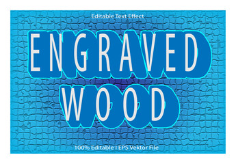 Engraved Wood Editable Text Effect