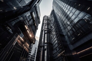 Naklejka premium Modern skyscrapers in the business district