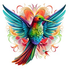 Obraz premium Beautiful multicolored hummingbird