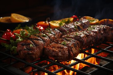 viande grill&eacute; sur un barbecue, ia g&eacute;n&eacute;rative