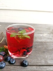 Summer soft drink  fruit mix berry and strawberries