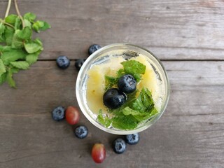 Summer soft drink  pineapple and fruit mix berry