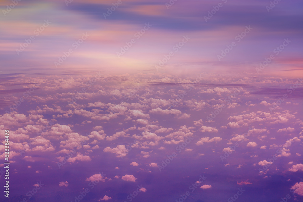Wall mural abstract clouds background and texture, clouds and sky from airplane window view,