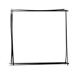 Hand drawn frames. Handdrawn square frame. Vector borders grunge template set.